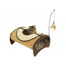 ROSEWOOD Лежак бамбуковый с когтеточкой для кошки "Cat Pod" 52*33*39cм